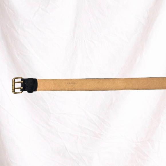 J. Crew Black Suede Wide Belt Brass Double Prong Buckle Womens Waist 26.5" - Picture 6 of 8
